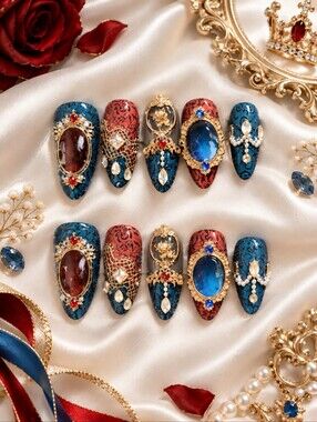Snow White Inspired Press-On Nails